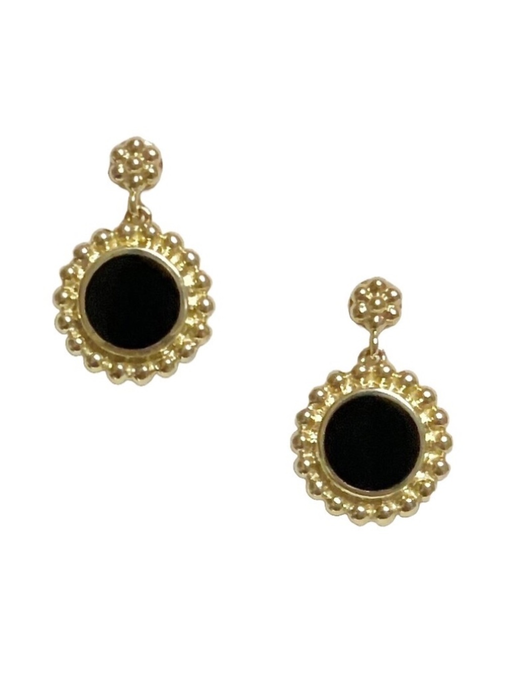 LAGOS Covet Black Onyx Drop Earrings in 18K Yellow Gold